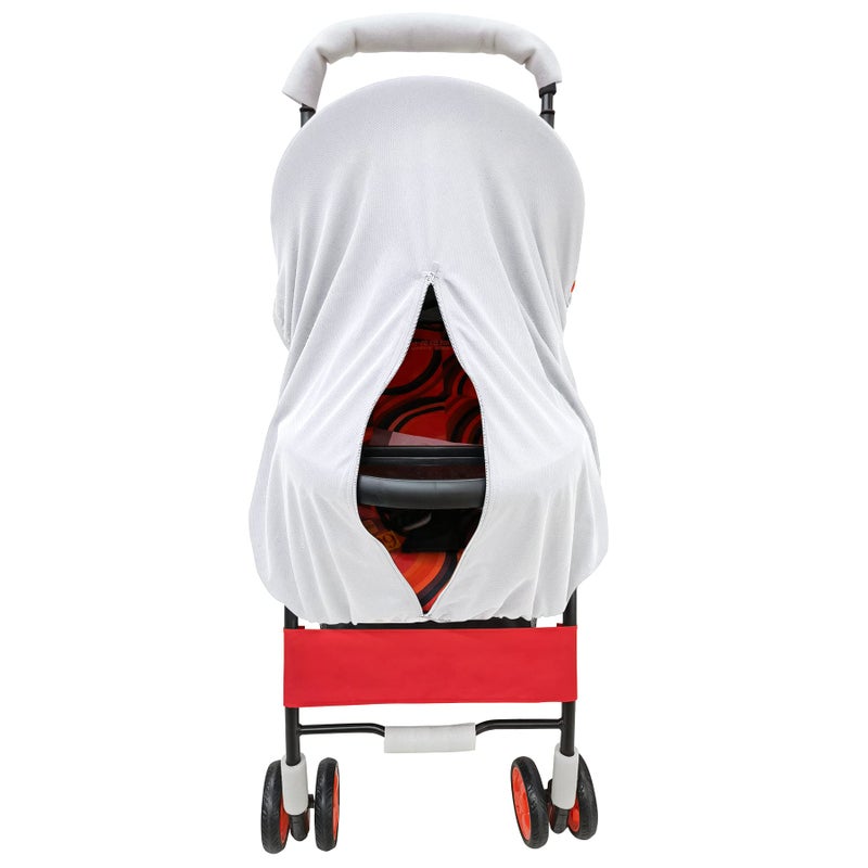 RESTCLOUD Sun Shade for Strollers, UV Sun and Sleep Shade Universal Fit for Baby Strollers, Blackout Stroller Cover, Breathable and Stops 99% of The Sun's Rays (UPF50+) - Image 1